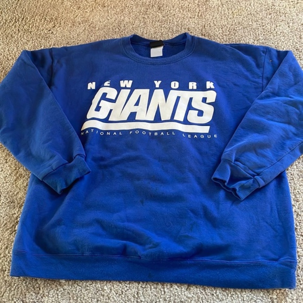 NFL New York Giants Royal Blue Crewneck Sweatshirt with White Logo